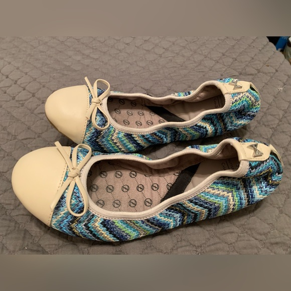 Shoes - “COPY” Butterfly Twist Zeta Jones “Casa Olivia Blue Multi Foldable Flats